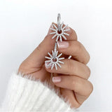 925 Silver Hollow Heart Hoop Earrings Asymmetrical Design for Women