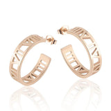6mm Roman Numeral Stud Earring Top Titanium Steel Woman Earrings