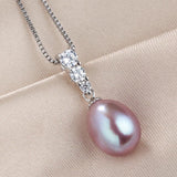 925 Silver Zircon Women's Pendant & Pearl Jewelry