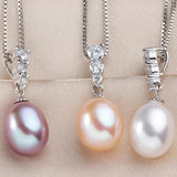 925 Silver Zircon Women's Pendant & Pearl Jewelry
