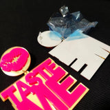 Hot Pink Lip Dangle Earrings Women HipHop Accessories