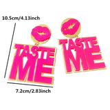 Hot Pink Lip Dangle Earrings Women HipHop Accessories