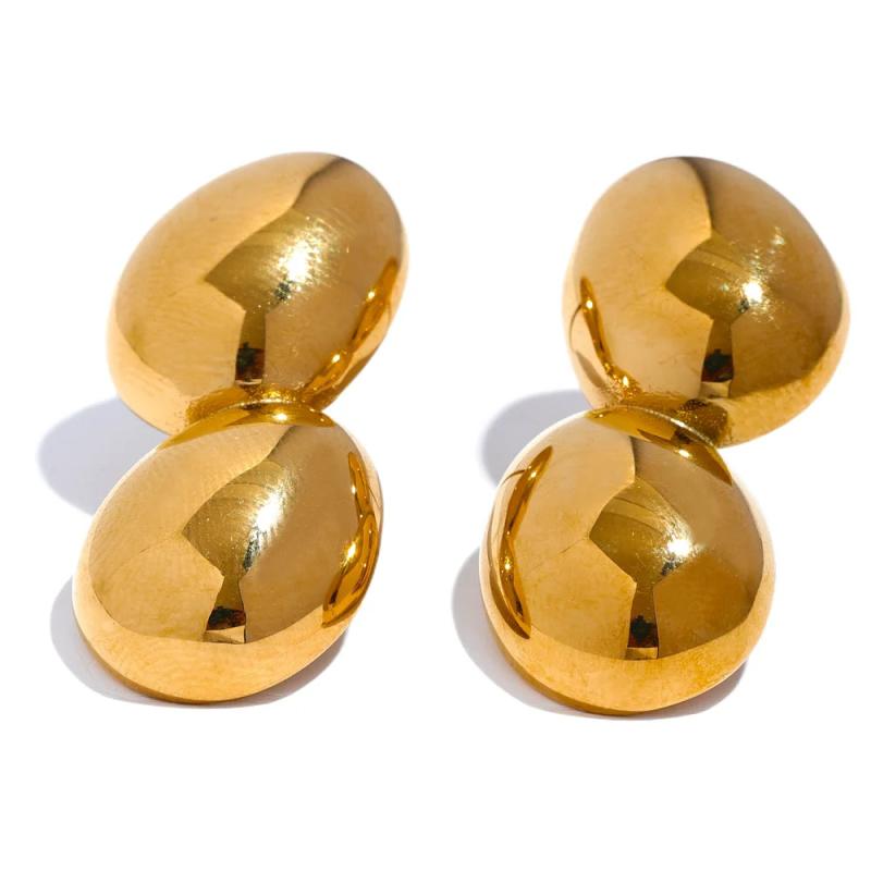 Stainless Steel Geometric Stud Earrings for Women