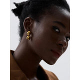 Stainless Steel Geometric Stud Earrings for Women