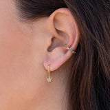 925 Silver Crystal Octagram Star Hoop Earrings Women