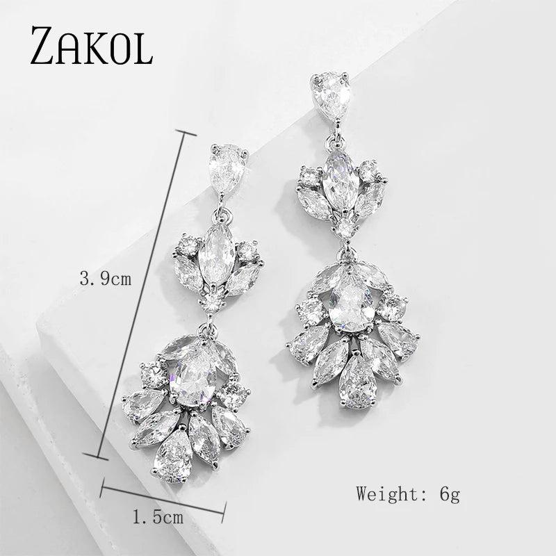 Shinny Crystal Leaf Drop Earrings for Women
