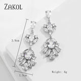 Shinny Crystal Leaf Drop Earrings for Women
