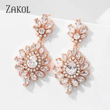 Shinny Crystal Leaf Drop Earrings for Women