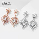Shinny Crystal Leaf Drop Earrings for Women