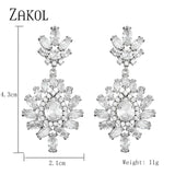 Shinny Crystal Leaf Drop Earrings for Women