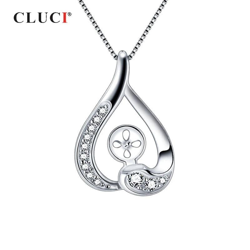 925 Silver Water Drop Pearl Pendant Mounting