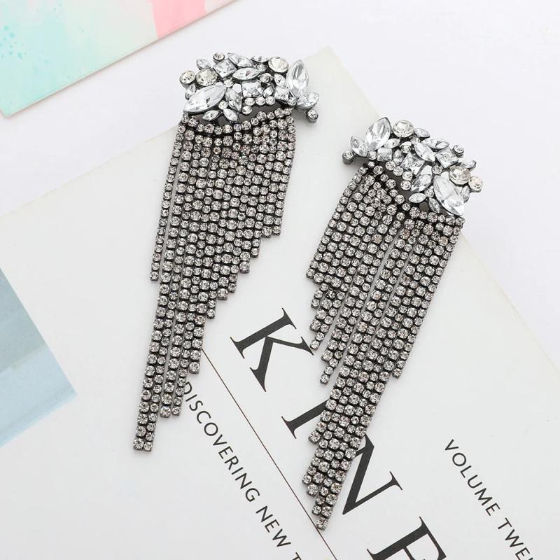 Crystal Vintage Za Style Dangle Tassel Earrings