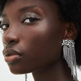 Crystal Vintage Za Style Dangle Tassel Earrings