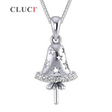 Real Silver 925 Christmas Bell Charms Pendant Gift for Women