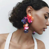 Vintage Sequin Drop Dangle Earrings Women Party Jewelry
