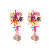 Vintage Sequin Drop Dangle Earrings Women Party Jewelry