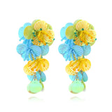 Vintage Sequin Drop Dangle Earrings Women Party Jewelry