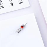 Silver 925 Pearl Charms Pendant Jewelry Gift Red Zircon SP415SB