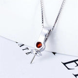 Silver 925 Pearl Charms Pendant Jewelry Gift Red Zircon SP415SB