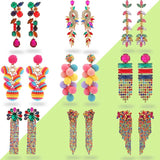 Colorful Crystal Tassel Long Drop Earrings Boho Jewelry