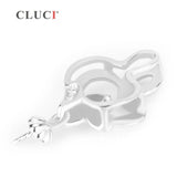 925 Silver Twist Heart Pendant Zircon Charms Pearl Jewelry