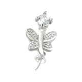 925 Silver Butterfly Pearl Pendant with Zircon Charms
