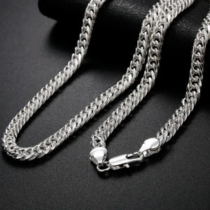 925 Sterling Silver 6MM Solid Chain Necklace for Men Women Wedding Jewelry