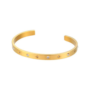 18K Crystal Zircon Star Moon Cuff Bangles