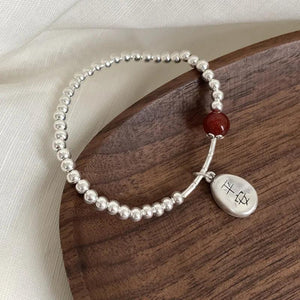 925 Silver Red Agate Bracelets Vintage Ethnic Asymmetry Jewelry Gift