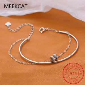 925 Silver Bracelets for Women Sparkling Zircon Geometric Jewelry