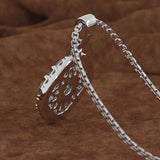 18K Rose 2ct Diamond Pendant Square Chalcedony Necklace