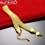 ALIZERO 24K 10mm Weaving Chain Bracelet for Women Jewelry