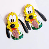 Cartoon Animal Earrings Colorful Zircon Stud Earring for Teens Girls