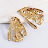 Cartoon Animal Earrings Colorful Zircon Stud Earring for Teens Girls