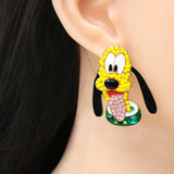 Cartoon Animal Earrings Colorful Zircon Stud Earring for Teens Girls