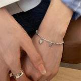 S925 Sterling Silver Love Bracelet Geometric Square Fine Jewelry