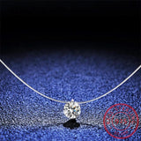 1ct Moissanite Diamond S925 Sterling Silver Clavicle Chain Necklace