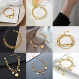 Stainless Steel Double Layer Bracelets For Women