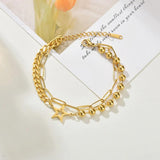 Stainless Steel Double Layer Bracelets For Women