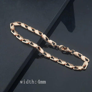 585 Rose Curb/Weaving Bracelets Chains Jewelry 18cm-23cm