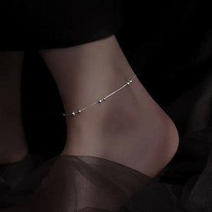 925 Silver Bead Feet Chain for Women Ankle Fine Jewelry