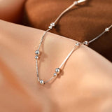925 Silver Bead Feet Chain for Women Ankle Fine Jewelry