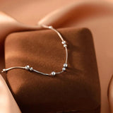 925 Silver Bead Feet Chain for Women Ankle Fine Jewelry