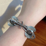 Boho Ethnic Elephant Big Bracelet Vintage Silver Charm Bangle