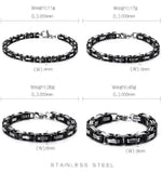 Dubai Stainless Steel Byzantine Chain Bracelet Men Male 16-24cm Biker Jewelry