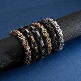 Dubai Stainless Steel Byzantine Chain Bracelet Men Male 16-24cm Biker Jewelry