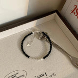 925 Silver Agate Bracelet Women Bead Versatile Jewelry Gift