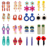 Colorful Beaded Tassel Drop Earrings for Women - Statement Jewelry