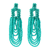 Colorful Beaded Tassel Drop Earrings for Women - Statement Jewelry