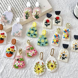 Colorful Floral Polymer Clay Earrings Lightweight Jewelry